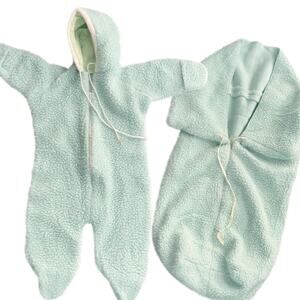 80s light green snowsuit and bunting set